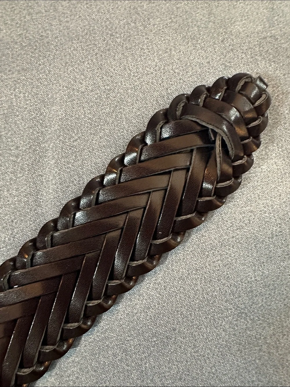 NWT Wonder Nation kids Woven Leather Like Belt in Dark Brown Sz S 🤎